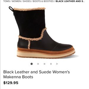 Black Leather and Suede Women's Makenna Boots